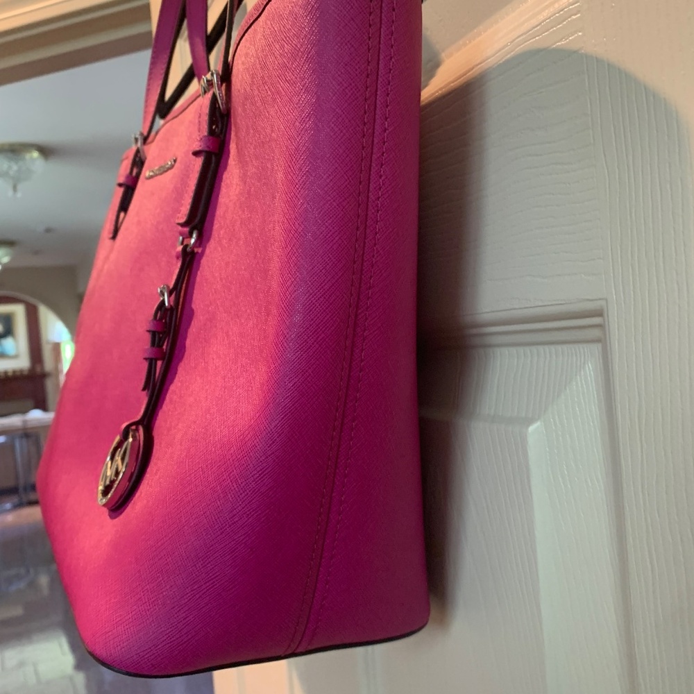 Michael Kors Magenta Pink Tote Handbag - Picture 5 of 11